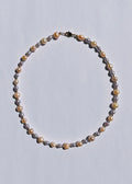 Flora peach and lilac freshwater pearl necklace with gold accents