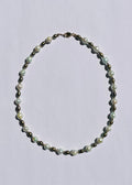 Nami seafoam blue and pine green freshwater pearl necklace with gold accents
